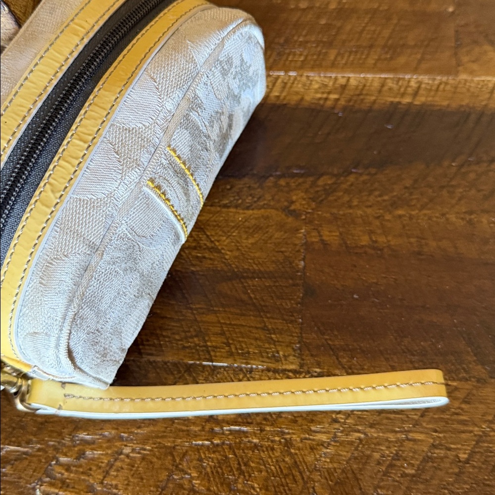 Pre loved Coach Wristlet with Yellow Accents - Picture 3 of 15